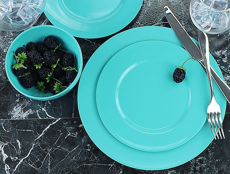 Reston Lloyd Calypso Basics Melamine Salad Plates Set of 6, 8.5 Inch, BPA-Free, Non-Toxic, Break-Resistant, Dishwasher Safe, Plates for Indoor & Outdoor Use, Aqua-Blue by Reston Lloyd - Image 5